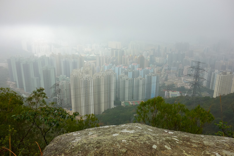 Hong Kong-Hiking-Lion Rock-Fog - Last chance for the view. It would be relatively easy to get up to this point at night, theres no gates or anything to stop you. On a clear night it w