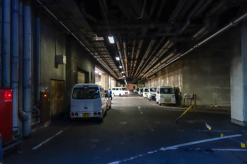 Japan 2015 - Tokyo - Nagoya - Hiroshima - Shimonoseki - Fukuoka - Heres how you get to the other half after walking through the multi level car park. And on the subject of car parks, they are absolutely everywhere. M