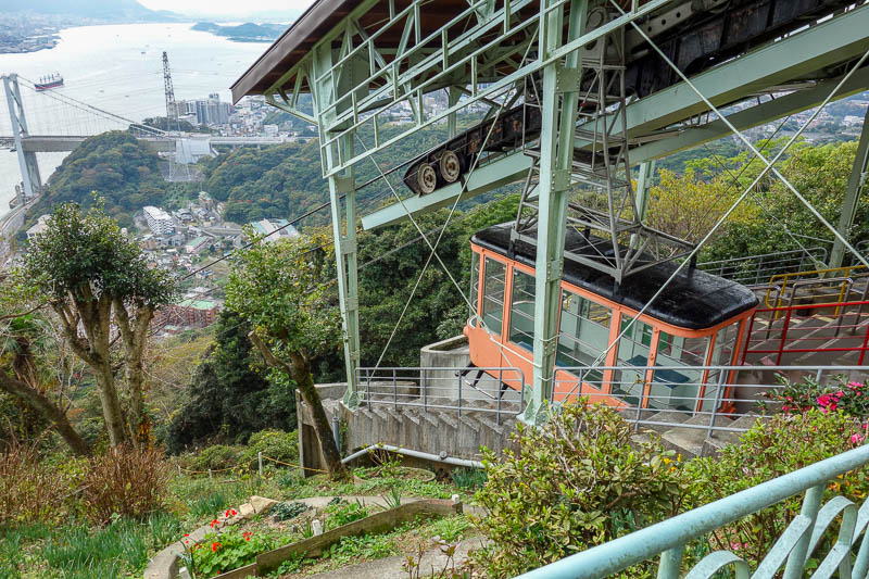 Japan 2015 - Tokyo - Nagoya - Hiroshima - Shimonoseki - Fukuoka - Dead cable car at the top, now for the view.