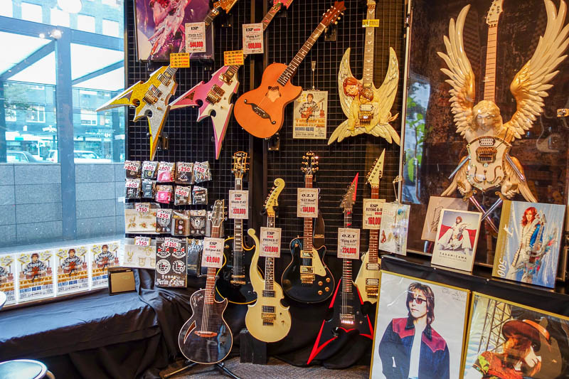 Japan 2015 - Tokyo - Nagoya - Hiroshima - Shimonoseki - Fukuoka - The local big boss guitar store is fantastic.