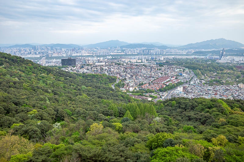Korea-Seoul-Namsan - Top view away from the city.