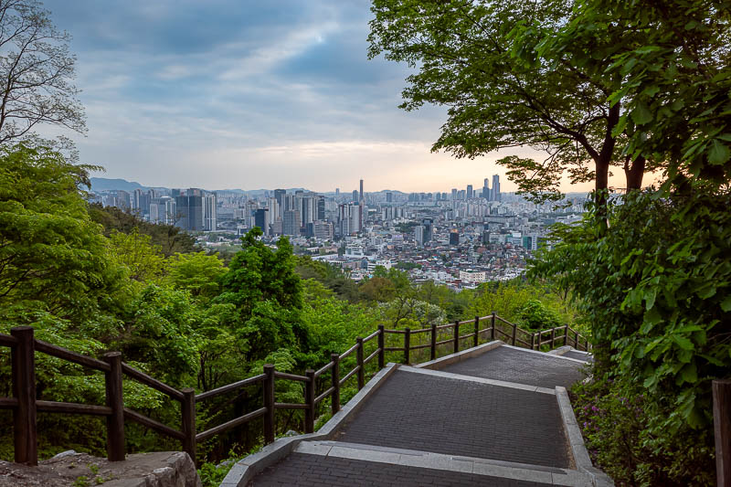 Korea-Seoul-Namsan - I took one more view shot on the way down. Mainly because I stopped to let some people get further ahead of me who were coughing non stop.
