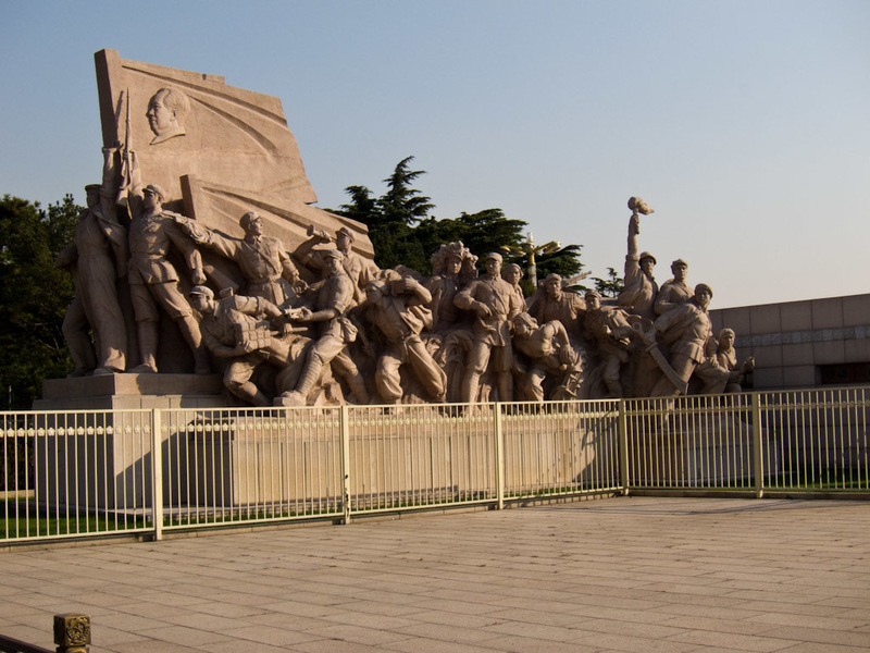 China-Beijing-Tiananmen Square - Theres a number of patriotic frescos such as this.