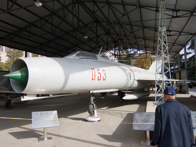 China-Beijing-Military-Museum-Beihai Park - The only large Shenyang jet they had, annoyinging these are roped off so you cant walk around them and very dusty and in a poor state of repair.