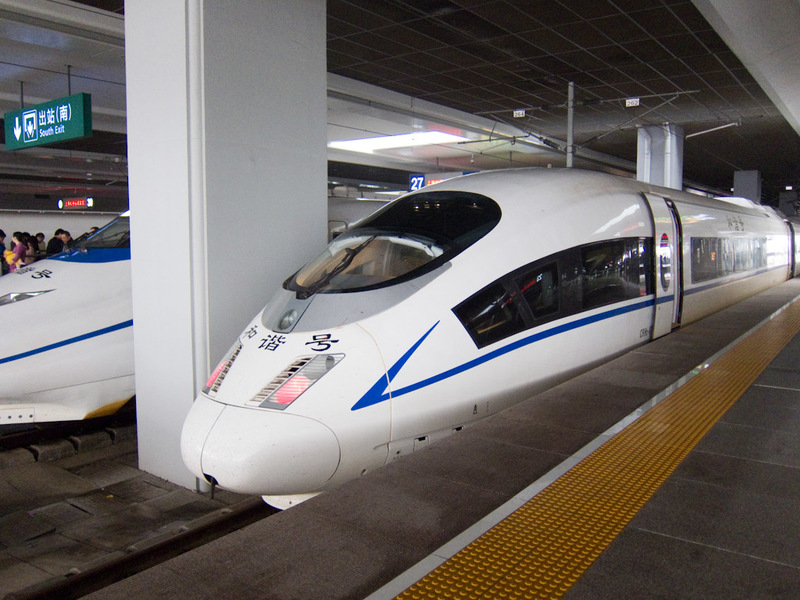 China-Shanghai-Suzhou-Bullet Train - This is my train, its not the ducknose kind, perhaps the one I take to Beijing next week will be. I of course walked all the way to the end just to ta