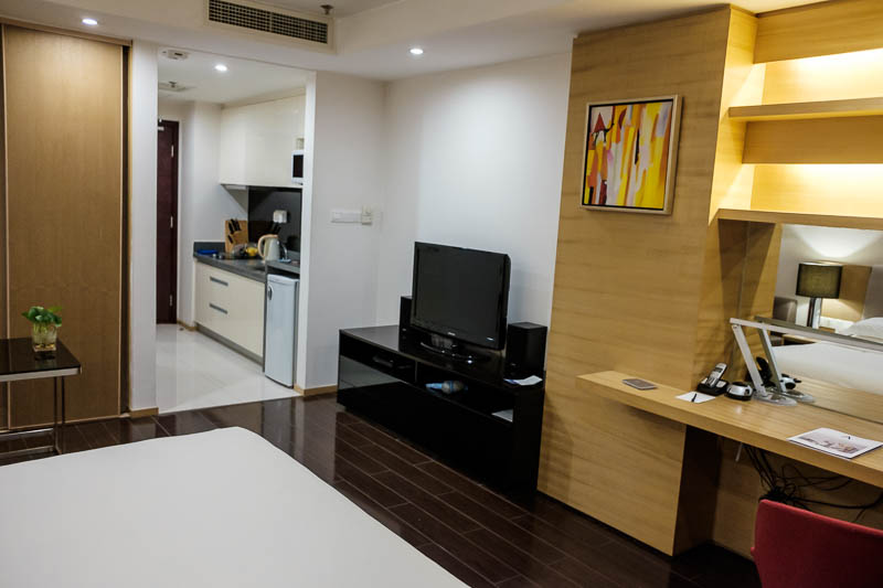 China-Xian-Chongqing-Bullet Train - Here is my hotel, its a serviced apartment with a full kitchen and washer dryer. I stayed here last time I visited Chongqing, it has an awesome view o