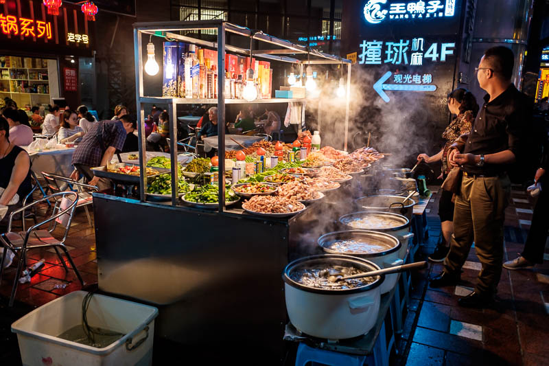 The great loop of China - April 2018 - If you want something a bit different, theres a salad bar surrounded by boiling cauldrons of chilli in the street.