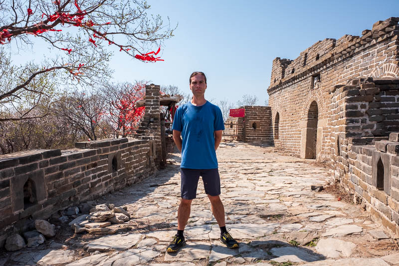 The great loop of China - April 2018 - Me. I was sweating. It was hot and the stairs are steep and I did it without stopping to rest at all. Wheres my medal?