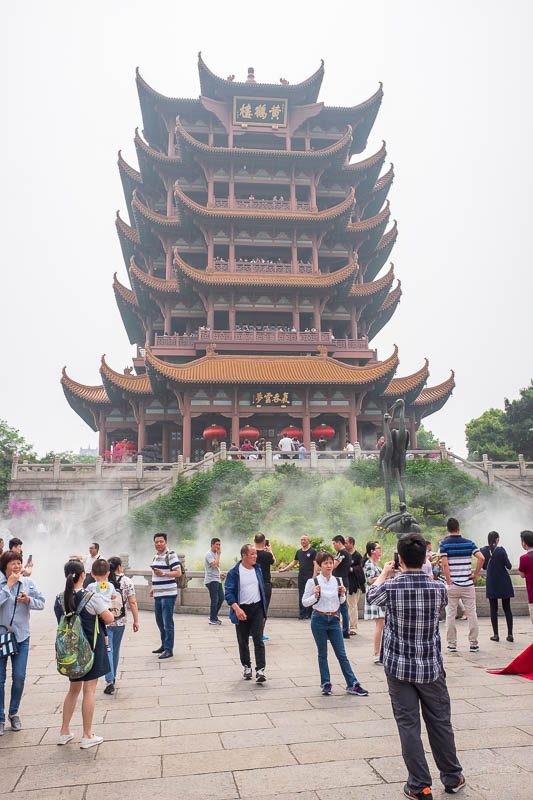 The great loop of China - April 2018 - A bit more tower, see the fog hanging around the base still? Actually its dry ice, they were also playing the theme from Titanic (popular movie) to ho
