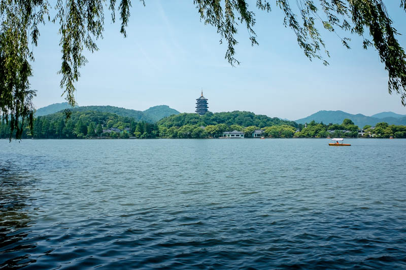 China-Hangzhou-West Lake-Hiking - One of the main stops for most people is this pagoda. Many mini buses go here. I walked here obviously since I walked the whole way, but I did not pay