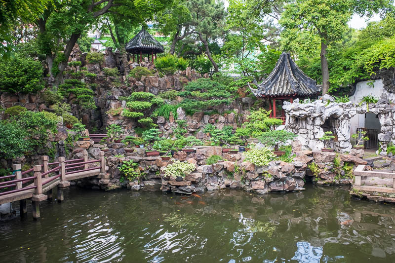 China-Shanghai-Park-Yuyuan Garden - At first I was a little disappointed, its a rock garden with a few bonsai, didnt look very impressive.