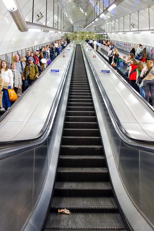 England-London-Stratford-Mall-Salad - My frequent flyer status allows me to use the high class escalator in each tube station.