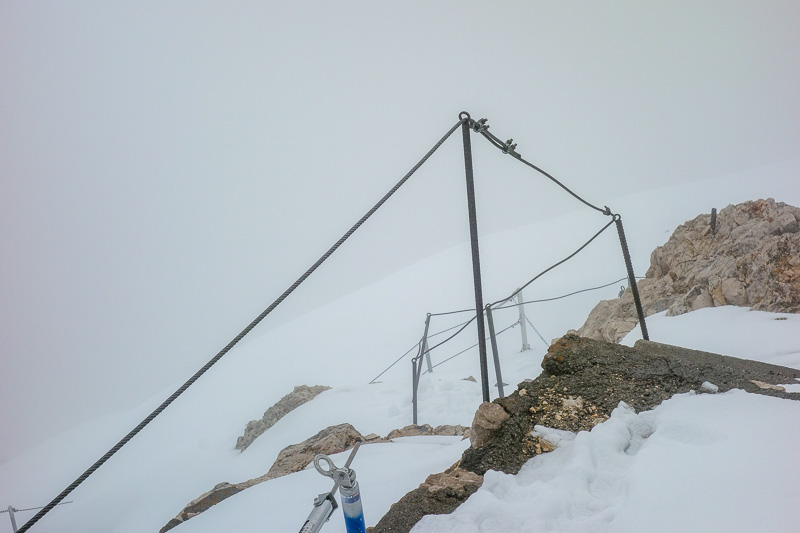 Germany-Garmisch Partenkirchen-Hiking-Zugspitze-Snow - It wasnt far to the summit now, about an hour, but it was very foggy. My camera extended the lense at one point and then turned off! So I was a bit co