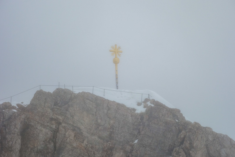 Germany-Garmisch Partenkirchen-Hiking-Zugspitze-Snow - Then I walked around and saw the real summit. It appeared to be closed. I asked someone and they said closed because idiot tourists try and go up ther