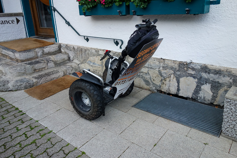 Germany-Garmisch Partenkirchen-Schnitzel - My hotel features angry old Germans and strangely, a segway to take you into town. Tomorrow I go to Innsbruck, in Austria. Maybe I will go by segway?
