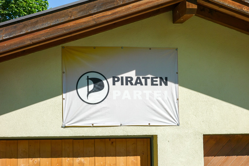 London / Germany / Austria - Work & Holiday - May and June 2016 - Half way up the mountain there is a house belonging to or supporting the Pirate Party. Ahoy there.