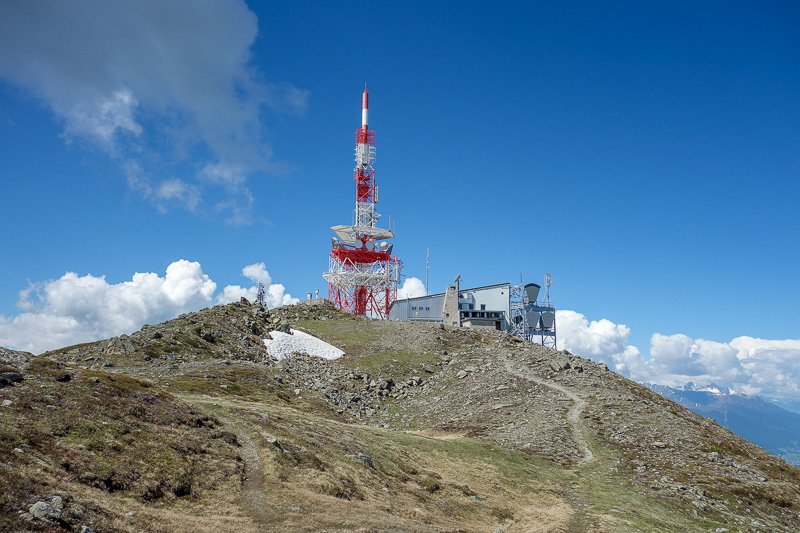 Austria-Innsbruck-Hiking-Patscherkofel - As is common, the summit is a hive of scientific research stations and communications towers.