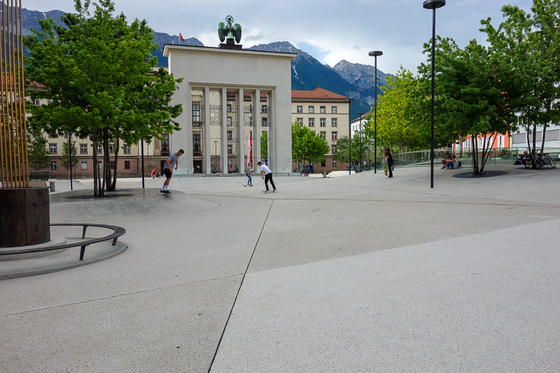 Austria-Innsbruck-Casino - The local government has thoughtfully provided a huge skate park in a central square. All the street furniture has been designed to be skateboarder fr