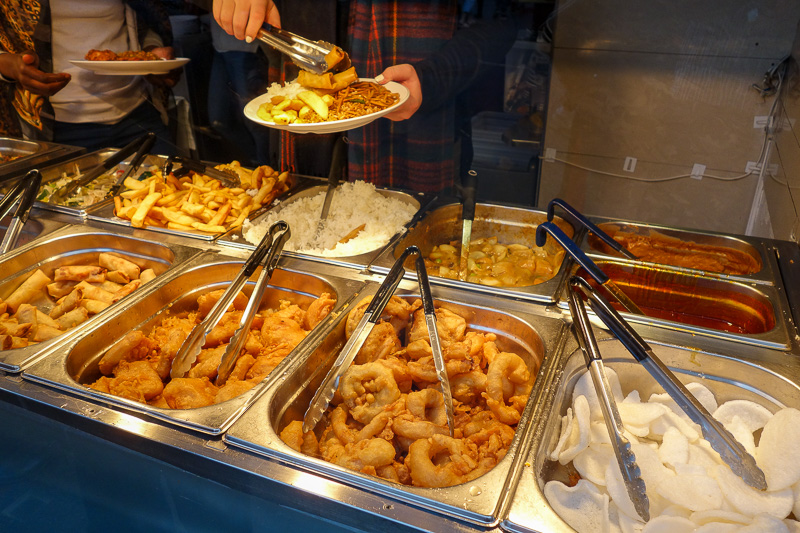 England-London-China Town-Picadilly Circus - This is your average place in Chinatown, its all 10 pound buffet featuring chips. I made the right choice with the Korean.