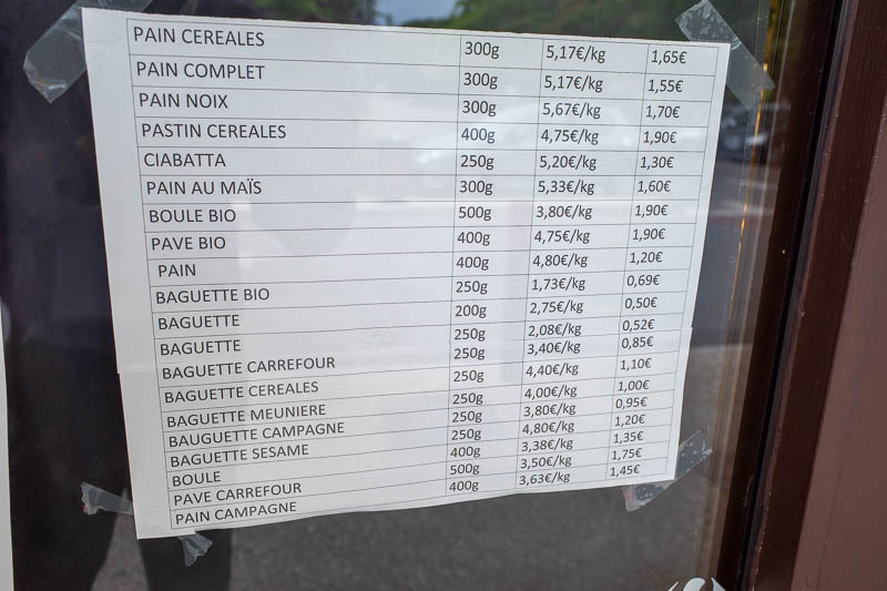 France & England... for work... - All stores in France, post the bread futures market spot price on their window like they are trading gold.