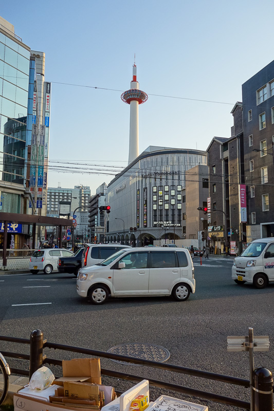 Hong Kong - Japan - Taiwan - March 2014 - First I headed south to the main station, which has the rather small Kyoto tower on top of a rather enormous Yodabashi electronics store. Under and ar