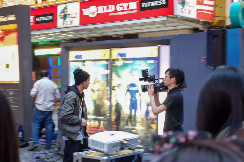 Taiwan-Taipei-Ximending-Shopping Street - This rapper is being filmed and may even be live to air as theres a truck nearby with a satellite dish. Now theres a few things to note, many wannabe 