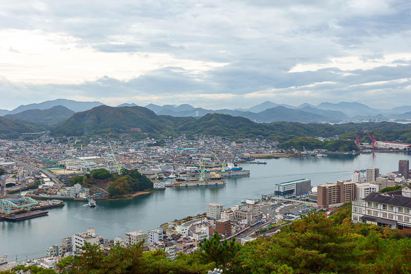 Japan-Castle-Shrine-Onomichi-Fukuyama - And across the inland sea. Those are mainly many small islands.