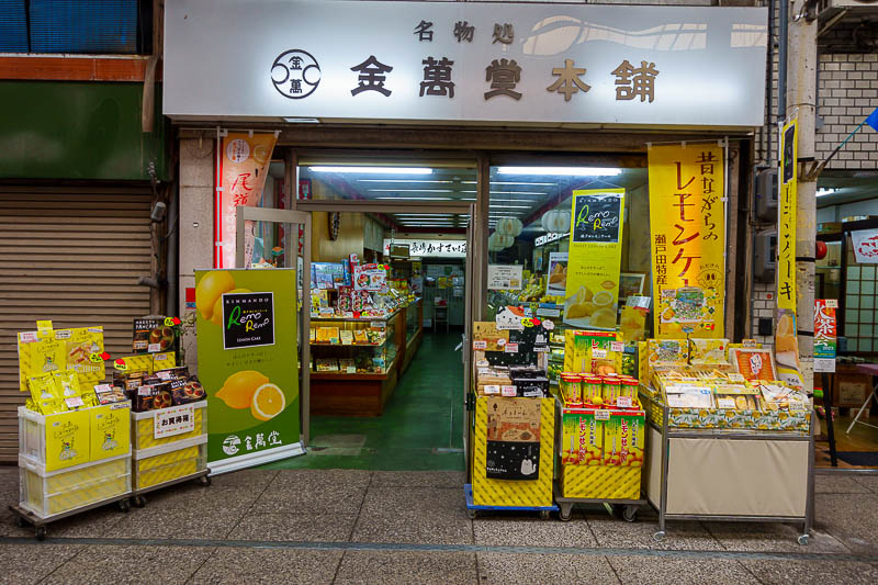Japan-Castle-Shrine-Onomichi-Fukuyama - After descending, I wandered into the covered shopping street, and the main shop that actually sold anything other than wigs and second hand clogs was
