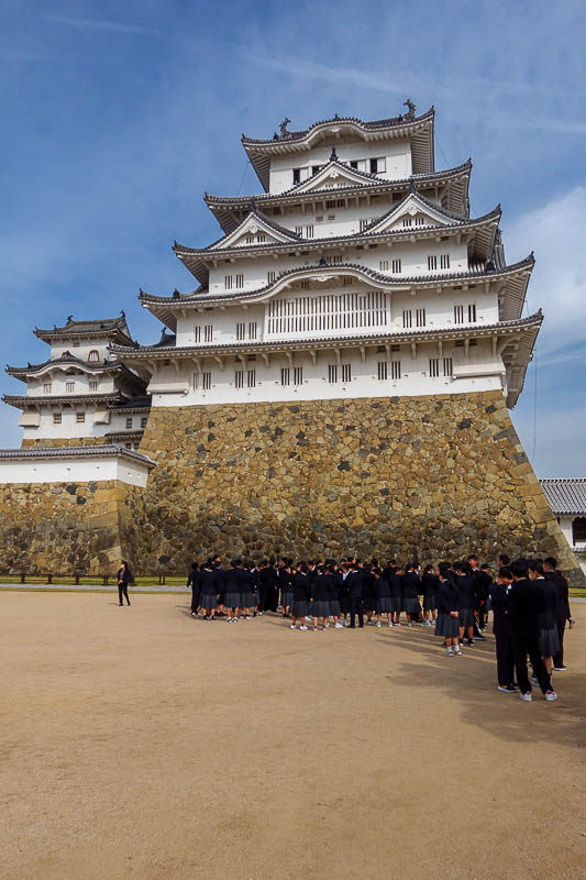Japan-Himeji-Castle-Shrine - There were a lot of kids visiting. Probably 10 different school groups.