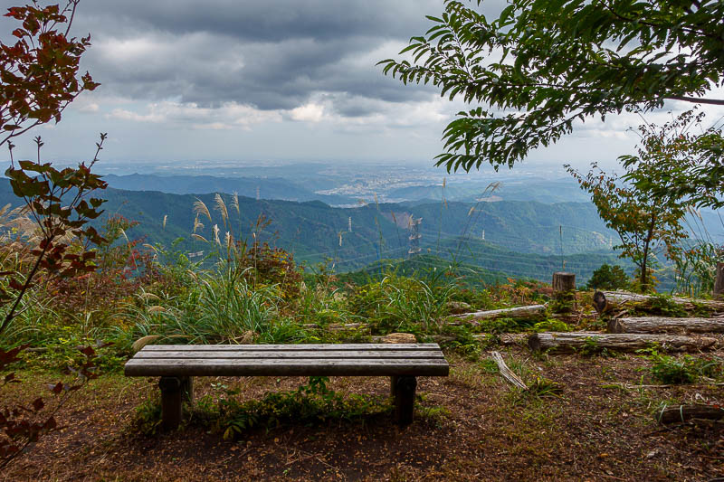 Japan-Hiking-Asoyama-Hinodesan-Mitake - This is the summit of Mount Aso. Getting grey now. Tokyo in the distance. There are paths to bypass both Aso and Hinode if you just want to get to Mit