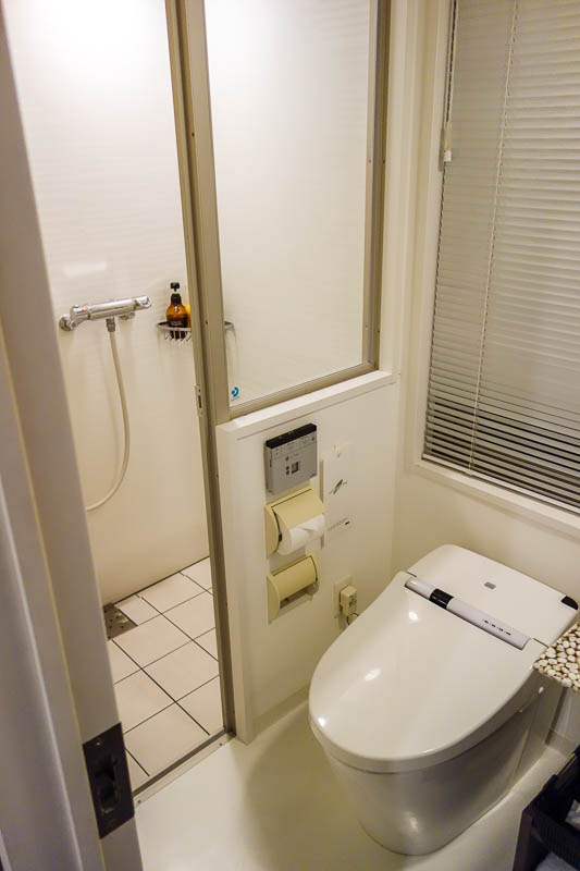 Japan-Narita-Tokyo-Ueno-Train - Bathroom is nearly as big as the main room, one bonus is that the shower isnt over the toilet. Thats not uncommon in some places.