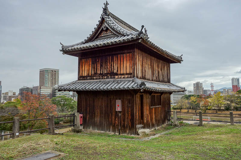 Japan 2015 - Tokyo - Nagoya - Hiroshima - Shimonoseki - Fukuoka - Right now this shed is all thats left of the castle...that was never a castle, read on. Obviously, I did some heavy editing of this photo.