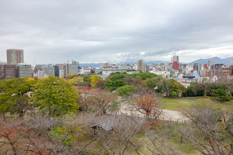 Japan-Fukuoka-Park-Castle-Beach - The view from the top of the wall is not bad.