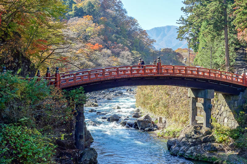 Japan-Nikko-Autumn-Bridge - This is the famous bridge. You wont believe this, but theres a fee to walk across it. You pay $4, and walk from one side, to the other. I think you ca