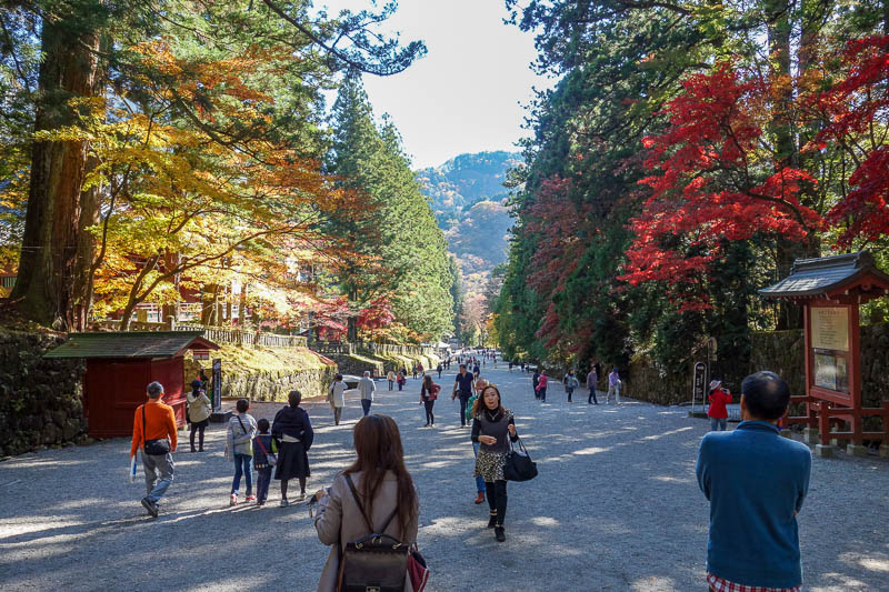 Japan-Nikko-Autumn-Bridge - Best view of the day, there are temples and whatever down each side, each has its own admission fee. Why you cant buy a ticket to visit them all I don