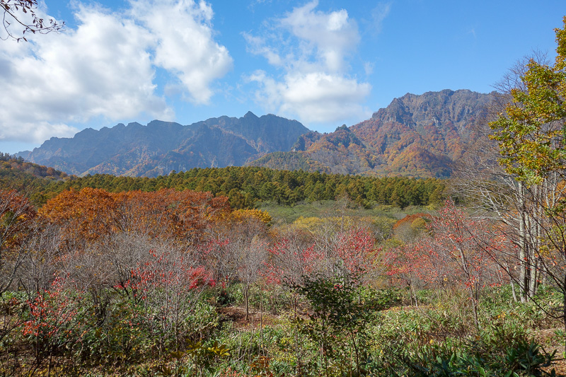 Japan-Nagano-Togakushi-Hiking-Autumn Colors - Looks like an old postcard with fake colors, but thats what it really looked like.