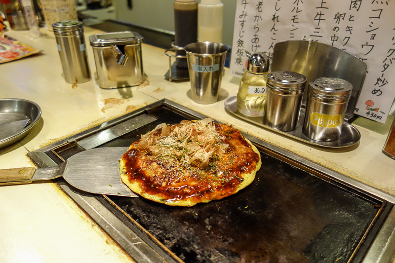 Japan-Toyama-Food-Okonomiyaki - I read this place was good on the internet, so I went. It was good. I chose the okonomiyaki which the menu claimed was their top seller. It was good. 