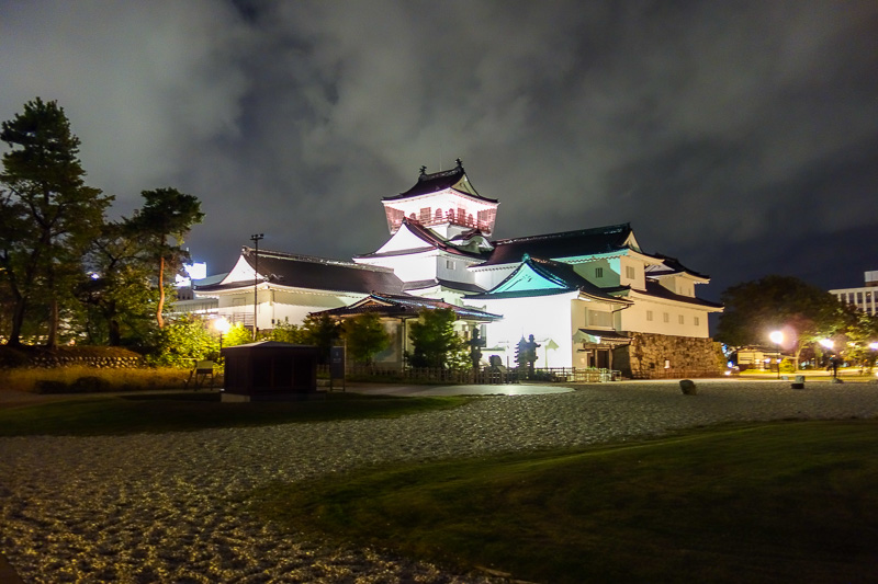 Japan-Toyama-Castle-Ramen - 1/8 shutter speed hand held night, multi frame noise reduction, high iso, nice clouds.