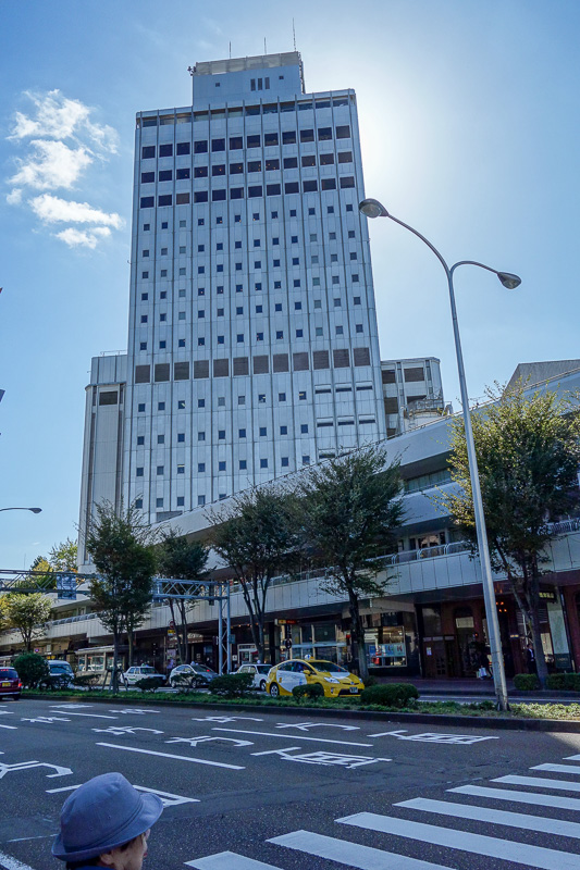 Visiting 9 cities in Japan - Oct and Nov 2016 - This is my hotel. ANA Holiday Inn Sky Plaza. It looks old and tired from the outside. Its the biggest hotel in the city by a considerable margin, and 