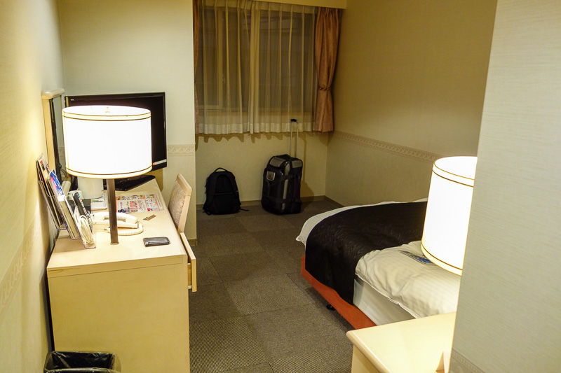 Japan-Osaka-Sapporo-Kansai-Chitose - And here is my huge hotel room, it is one of 3 APA hotels within 2 blocks of each other. This one is Susukino Ekimae Minami.