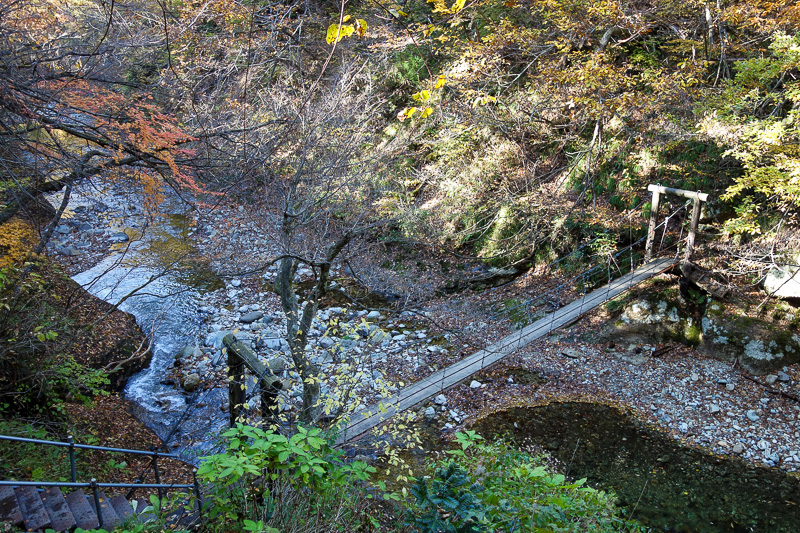 Japan-Sendai-Omoshiroyama-Hiking-Yamadera - One last bridge and then steps to get out.