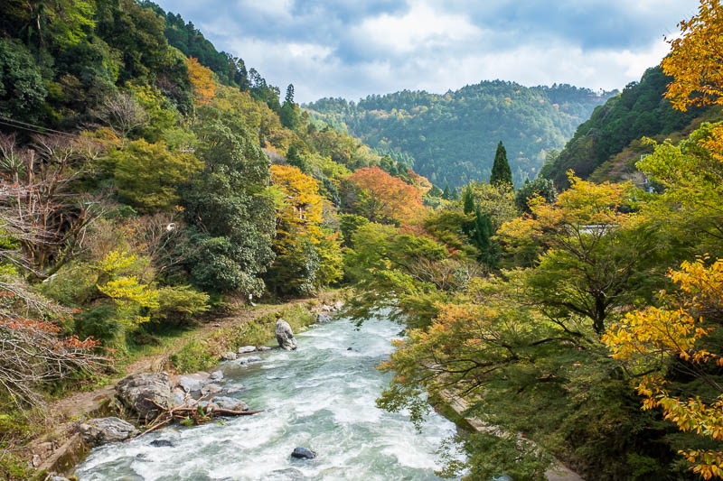 Japan-Kyoto-Hiking-Mount Atago-Arashiyama - Now I am back at the river. I turned the color DOWN on this shot!