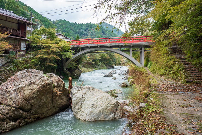 Japan-Kyoto-Hiking-Mount Atago-Arashiyama - Another red bridge! There were so many I didnt even photograph them all.