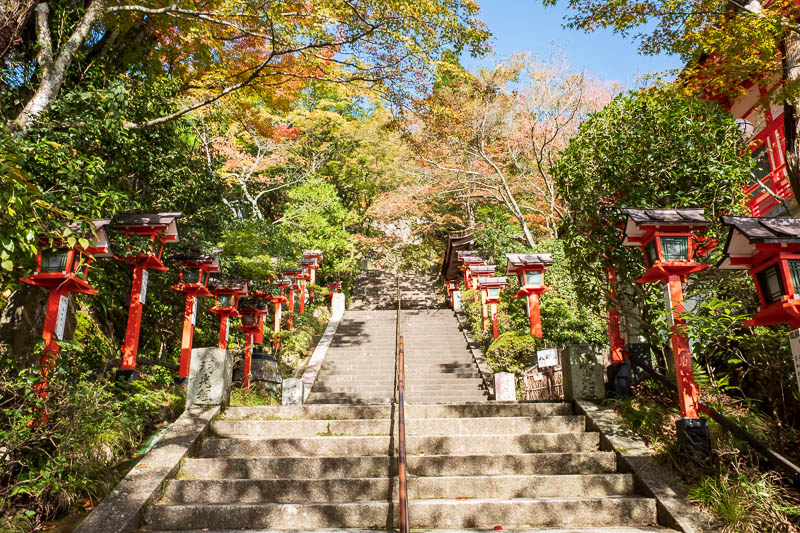 Japan-Kyoto-Kurama-Hiking-Shrine - Pretty close to peak color here! The sky was also extremely blue depending on the direction I was looking. I had to stop and marvel at various points.