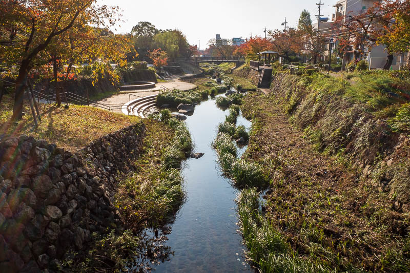 Back to Japan for even more - Oct and Nov 2017 - I got up early and walked around Gifu. This open sewer was quite picturesque in the early sun.