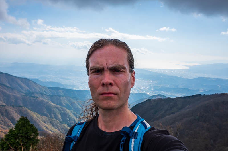 Japan-Hiking-Mount Tanzawa-Shibusawa - First one of these for the day. I am sweating a lot. I went really hard on the way up, passed hundreds of people.