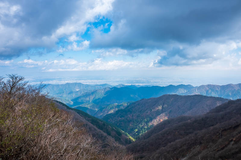 Japan-Hiking-Mount Tanzawa-Shibusawa - A bit hard to see, but that is Tokyo.