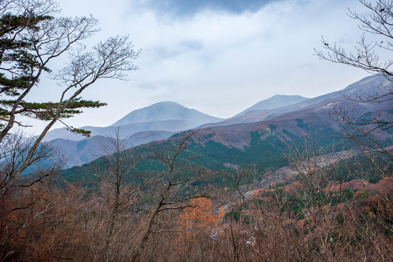 Japan-Tokyo-Nikko-Hiking-Mount Toyama - There are bigger mountains off in the distance as well, behind a lake. Climbing these is possible but not on a day trip. It takes too long to get to N