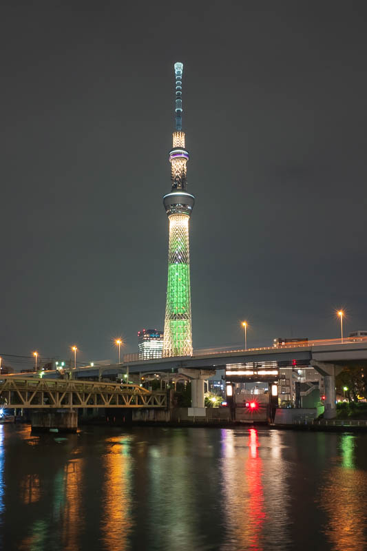 Back to Japan for even more - Oct and Nov 2017 - Now for a trio of long exposures, firstly just the skytree. Getting the camera steady in portrait orientation took a lot of effort and holding my face