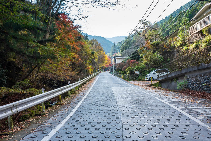 Back to Japan for even more - Oct and Nov 2017 - I thought I was at the bottom, but no, still a lot more steep road. This is a wider road cars drive up to get to the bottom station of the cable railw
